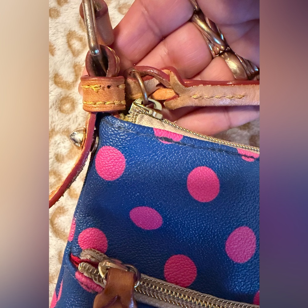 Dooney & Bourke Blue and Pink Polka Dots Crossbody
Bag Women’s - Picture 9 of 13
